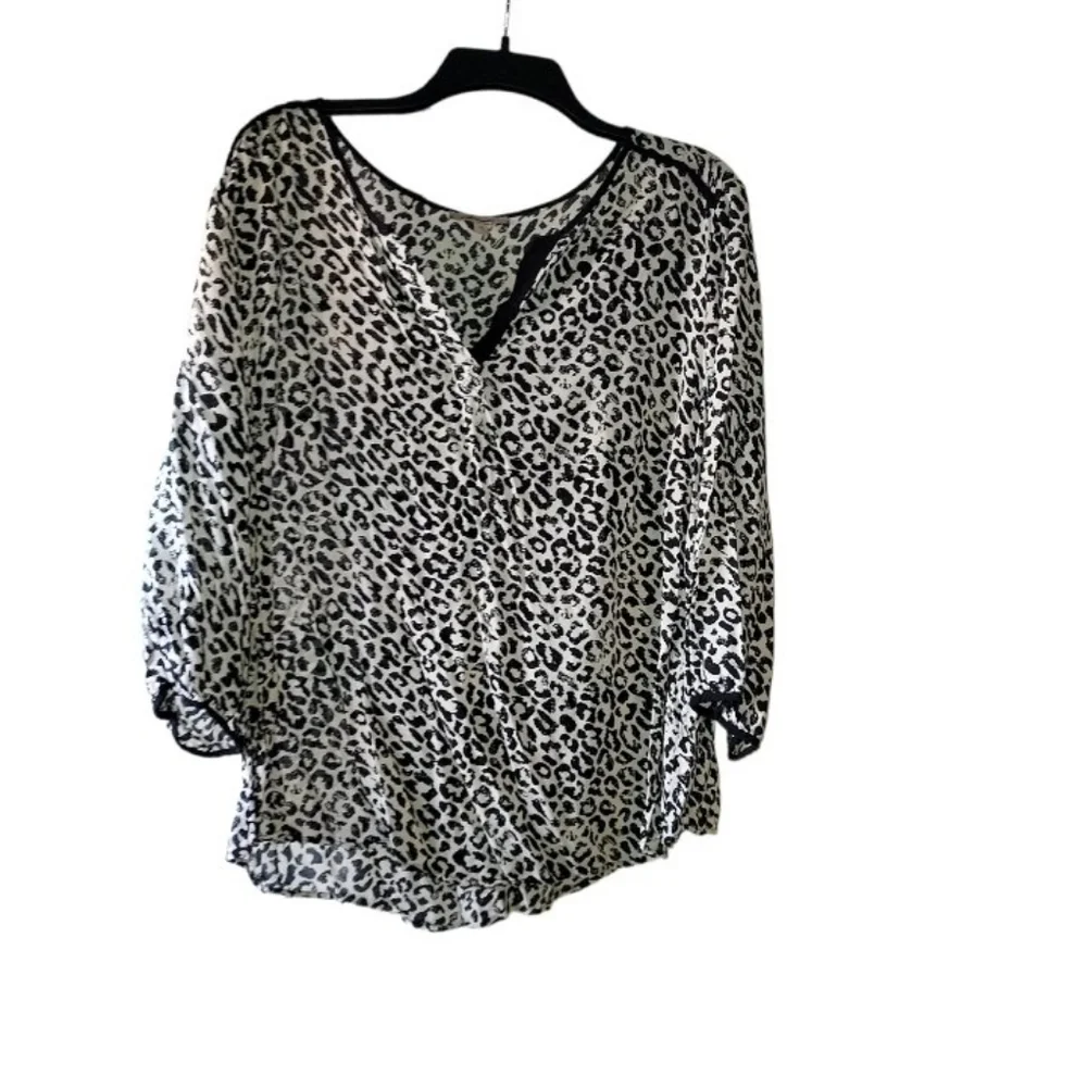 Leopard blouse quarter sleeve - Picture 1 of 4